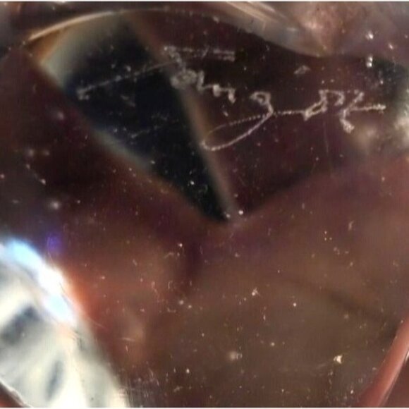 Cat Figurine Crystal Long Tail Artisan Signed Handcrafted - Picture 9 of 14